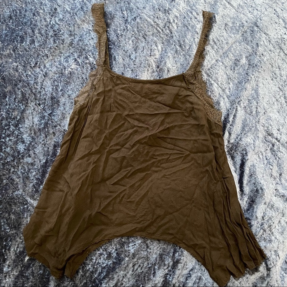 Free People Black Tank with Lace Straps